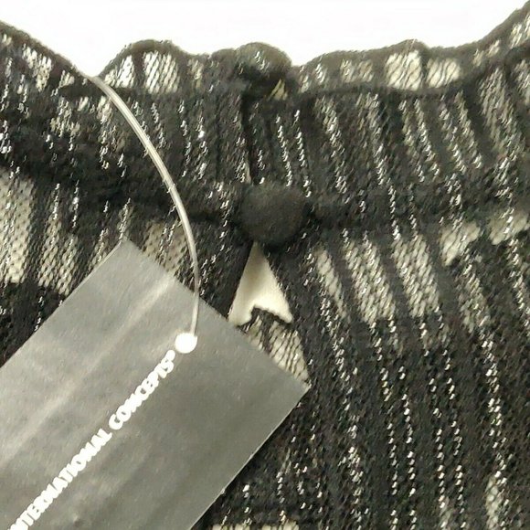 NWT INC Black Silver Mock-Neck Shine Top XXL - Picture 10 of 13